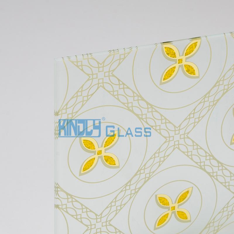 24K Glod Coated + Pickling Glue Chip Jacquard Glass A